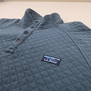 L.L. Bean Quilted 1/4 Snap Classic Navy Mock‎ Neck Sweatshirt Men's Size Large